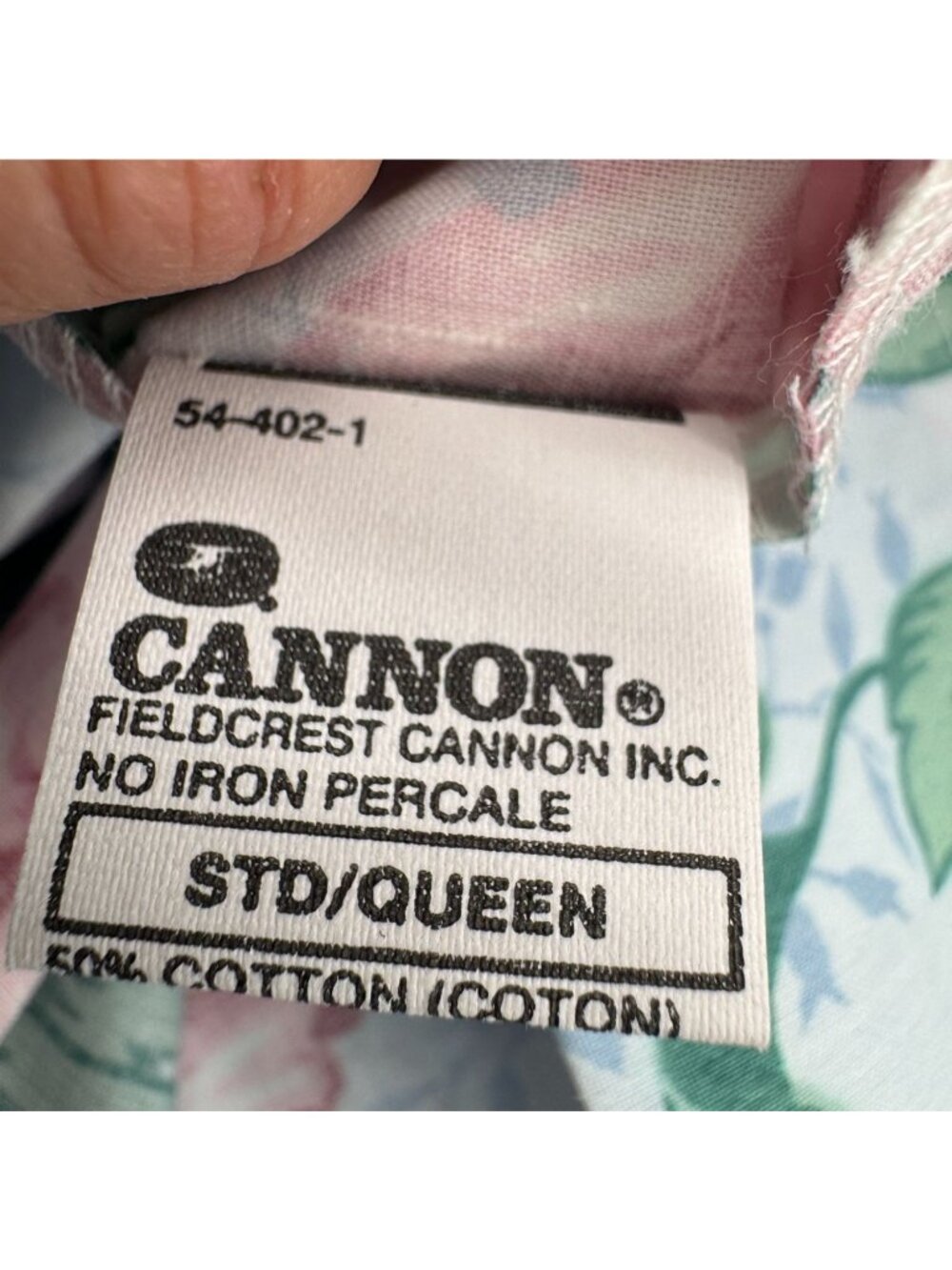 Vintage Cannon No Iron Percale 100% Cotton Queen Sheet & Pillowcase Bedding - Picture 2 of 7